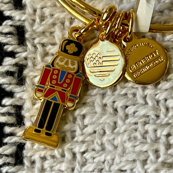Alex and Ani | #1 Nutcracker Christmas Charm In Shiny Gold Tone Bangle - Picture 3 of 7